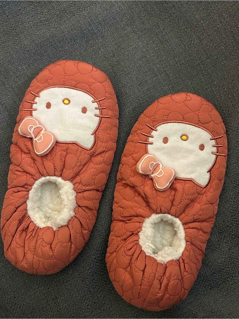 Sanrio Kids Pink Quilted Hello Kitty Slippers